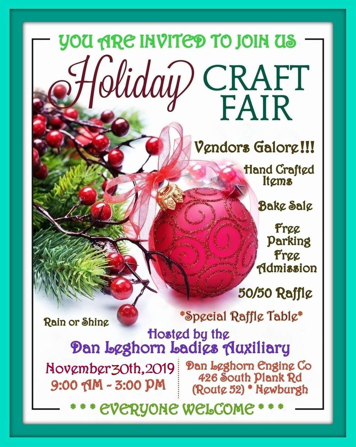 2019 Dan Leghorn Ladies Auxiliary Holiday Craft Vendor Fair My Hudson Valley