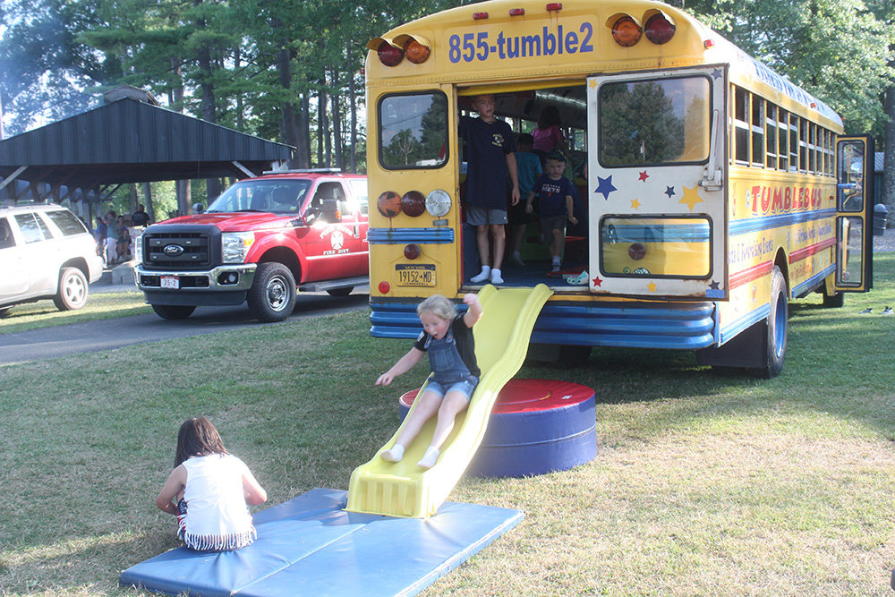 Kids enjoy the Tumble Bus.