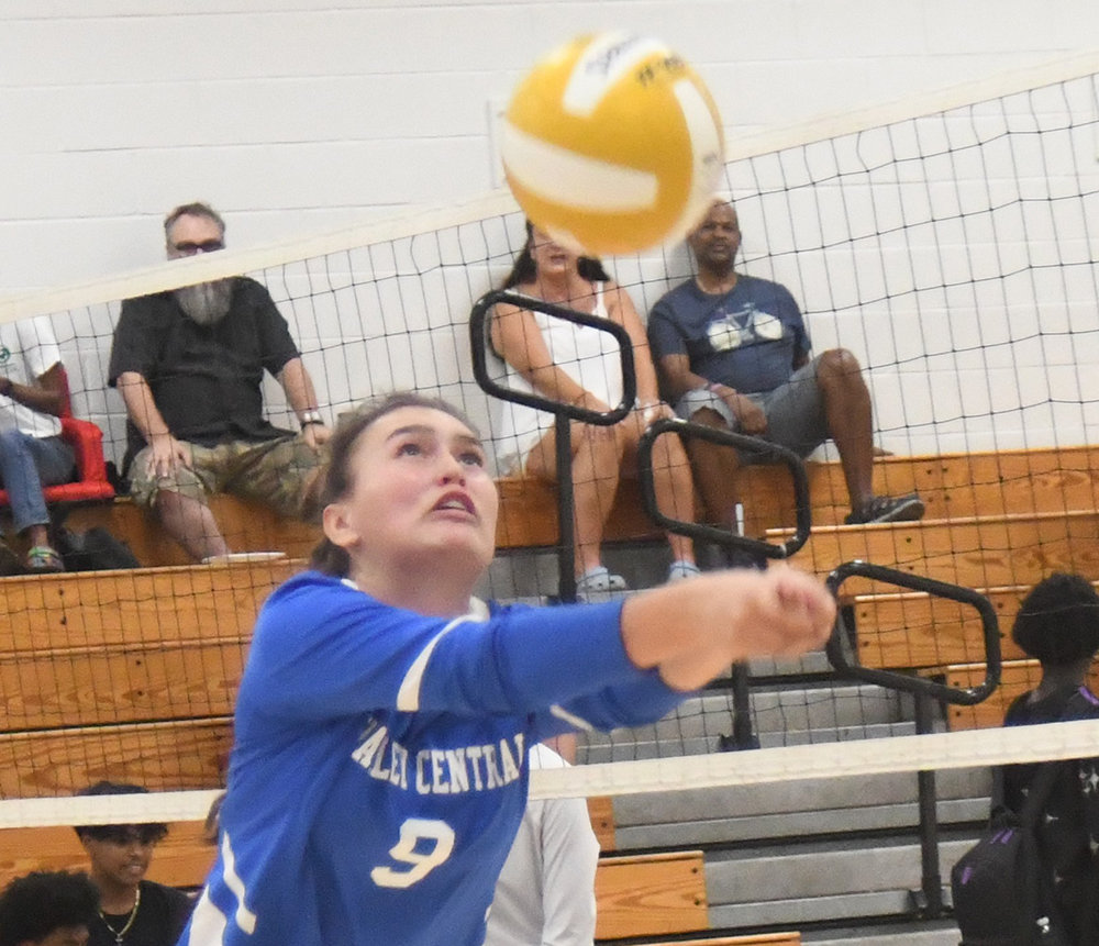 Valley Central’s Abby Rieber chases the ball during Wednesday’s OCIAA crossover volleyball match at Newburgh Free Academy.