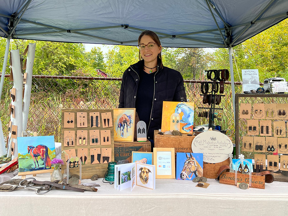 Artist Katharine Majestic welcomed people to her booth to browse her products and various art pieces.