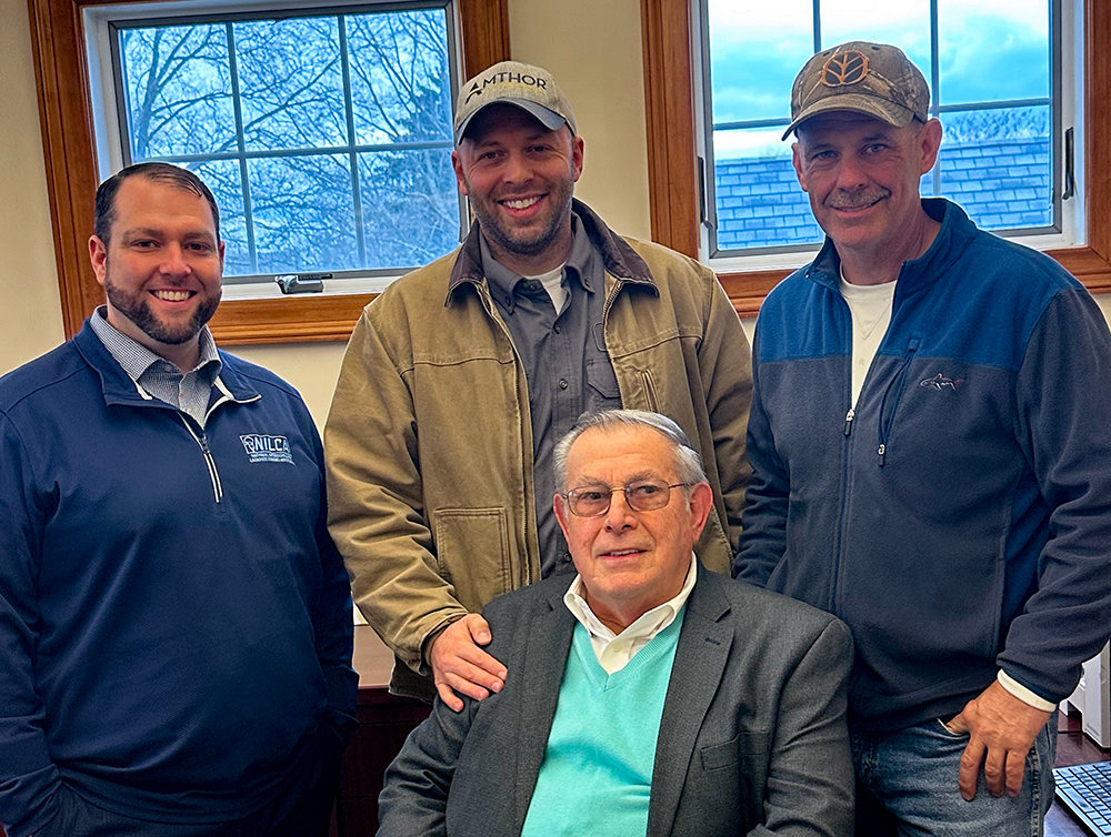 Town of Shawangunk Supervisor John Valk in his office with Councilmen (left to right) Alex Danon, Brian Amthor and Adrian DeWitt.
