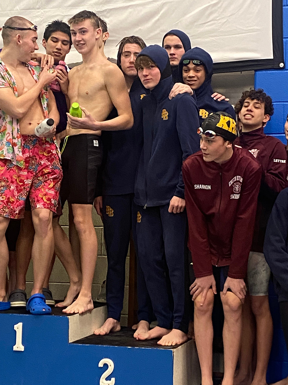 Pine Bush's 200-yard medley relay team finished second in the 200-yard medley relay during Saturday's Section 9 boys' swimming championship meet at Valley Central High School in Montgomery.