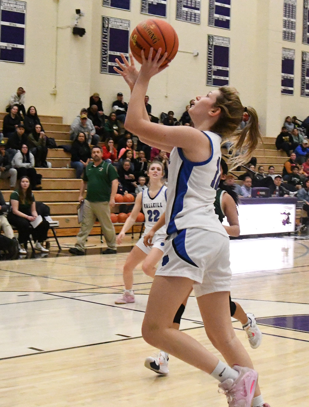 Wallkill's Alex Dembinsky goes up for a basket during Saturday's Section 9 Class A championship girls' basketball game at Monroe-Woodbury High School in Central Valley.
